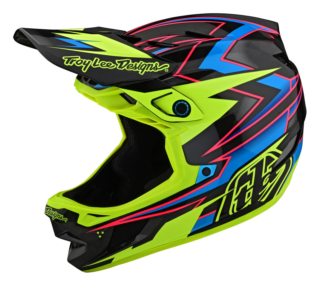 Casco Troy Lee Designs D4 de Carbón Volt Black / Flo Yellow